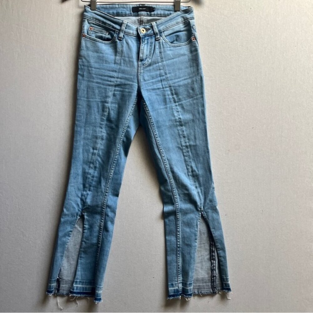 Vero Moda Clinton Bootcut Flare Front Slit Denim Jeans Sz 26